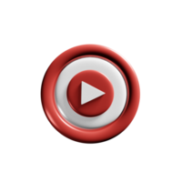 3d media player button icon. White round play button. Player, streaming, interface multimedia concept. Minimalistic 3D rendering illustration for web and applications interface png