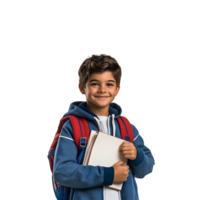 Student with Backpack and Notebook png