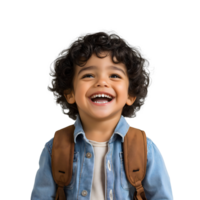 Happy Boy with School Backpack Smiling png