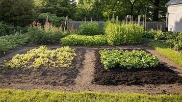 Vibrant Backyard Garden - Lush Produce and Flowers photo