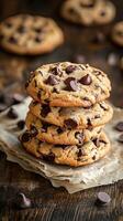 Irresistible Stack of Chocolate Chip Cookies photo