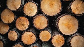 Stacked Logs - A Rustic Forest Scene photo