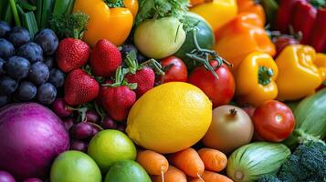 A Lush Harvest of Fresh, Ripe Fruits and Vegetables photo