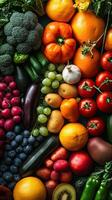 An Abundant Selection of Fresh, Juicy Fruits and Crisp Vegetables photo