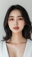 Stunning Woman Portrait with Exquisite Makeup photo