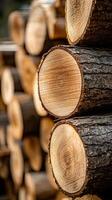 Stacked Logs A Detailed View of Nature's Resource photo