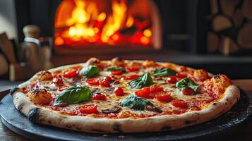 Delicious Oven-Baked Pizza with Fresh Toppings photo