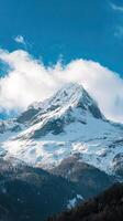 Majestic Snow-Capped Mountain Peaks photo