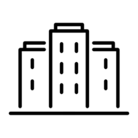 Skyscraper building line icon with simple and modern design png