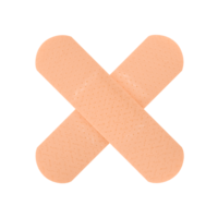 Two plasters in the shape of a cross isolated on a transparent background. Stock photo png