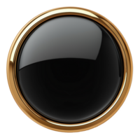 Elegant Black Button with Gold Rim Website Design, App Interfaces, and Digital Projects, Transparent Background png