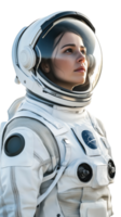 Portrait of a Female Astronaut in Spacesuit Space Explorer Concept, on Transparent Background png