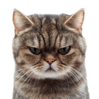 Grumpy Cat Isolated on Transparent Background, Expressive Feline with Attitude png