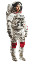 Female Astronaut in Spacesuit Portrait of a Modern Space Explorer, Galaxy Mission Concept, Transparent Background png