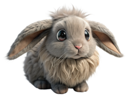 Cute fluffy rabbit animal photography studio setting close-up shot adorable concept png