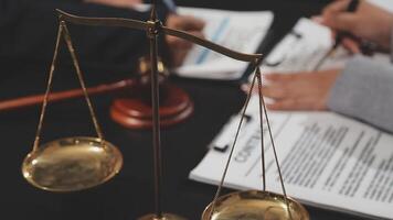 Lawyer and client in court video