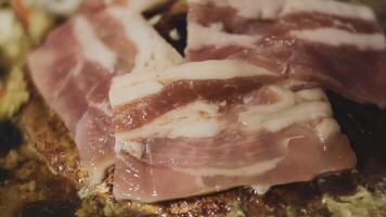 A close up of bacon on a plate video