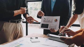 Business people discussing business plans video