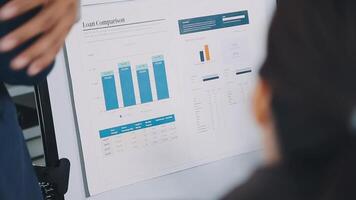 A man is pointing to a whiteboard with graphs on it video
