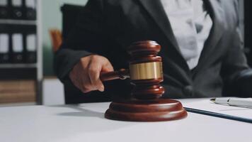 A judge's gavel on a desk video