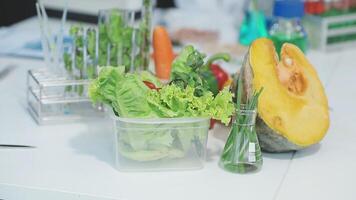 A table with vegetables and other items on it video