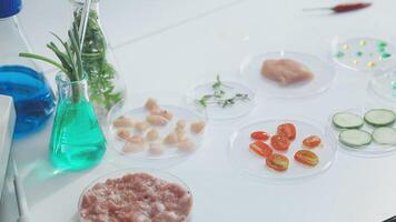 A table with various ingredients and a glass jar video