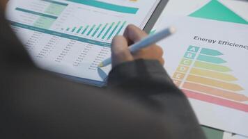 Energy efficiency chart on paper video