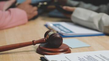 Judge gavel on a desk video