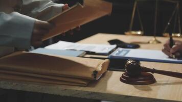 Lawyer and judge at the desk video