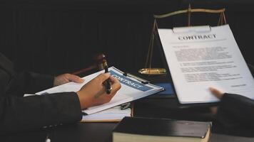 Contracts and legal documents in the office video