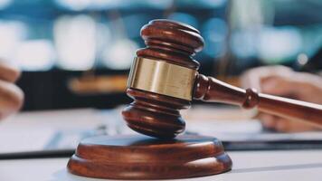 A judge's gavel on a desk video