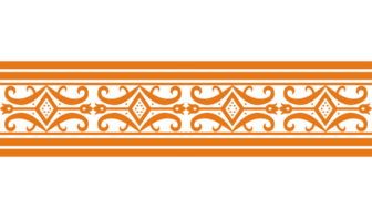 Frame edge border design element with Borneo motif. Suitable for frame motifs, certificates. png