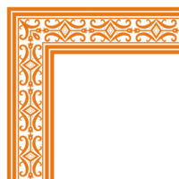 Frame corner border design element with borneo motif. Suitable for frame motifs, certificates. png