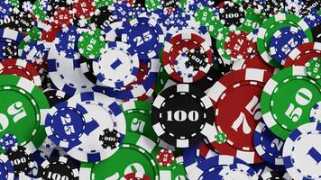 Transition of a Group of Poker Chips in Different Sizes video