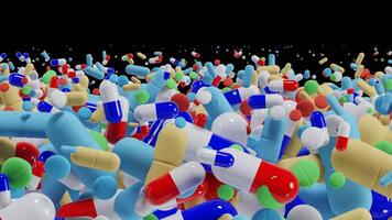 Transition of a Group of Medicament Pills in Different Sizes video