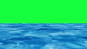 Abstract water blue color in a swimming pool, or sea beach on green screen background. video