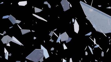 Loop Animation of Transparent White Shattered Crystals Falling on a Transparent Background video