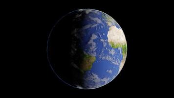 Animation of Rotating Earth with Transparent Background video