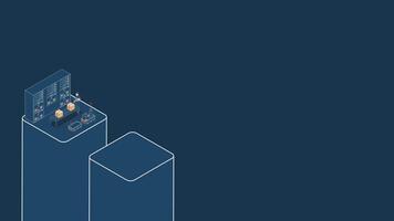 3D isometric animation of Global logistics network concept with Transportation operation service, Supply Chain Management - SCM, Company Logistics Processes. video