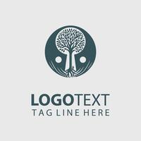 A logo for a tree with a leaf on it vector