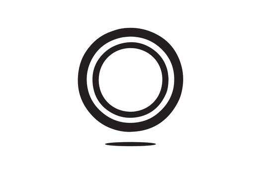 A black and white image of a circular object vector