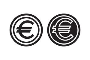 Two euro and euro sign icons on a white background vector