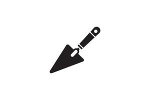 A black and white image of a shovel on a white background vector
