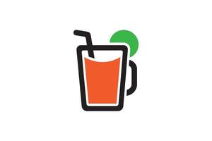 A drink with a straw and a lime in it vector