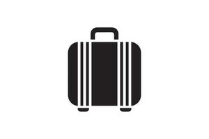 Black suitcase icon on white background vector