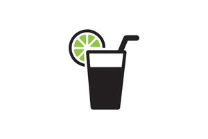A drink with a lime slice in it vector
