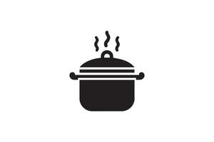 A black and white illustration of a pot with a lid vector