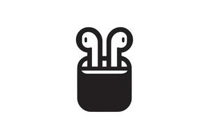 An icon of a pair of earphones in a bag vector