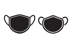 Two black and white masks on a white background vector