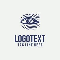 Swift stream linear fish logo vector